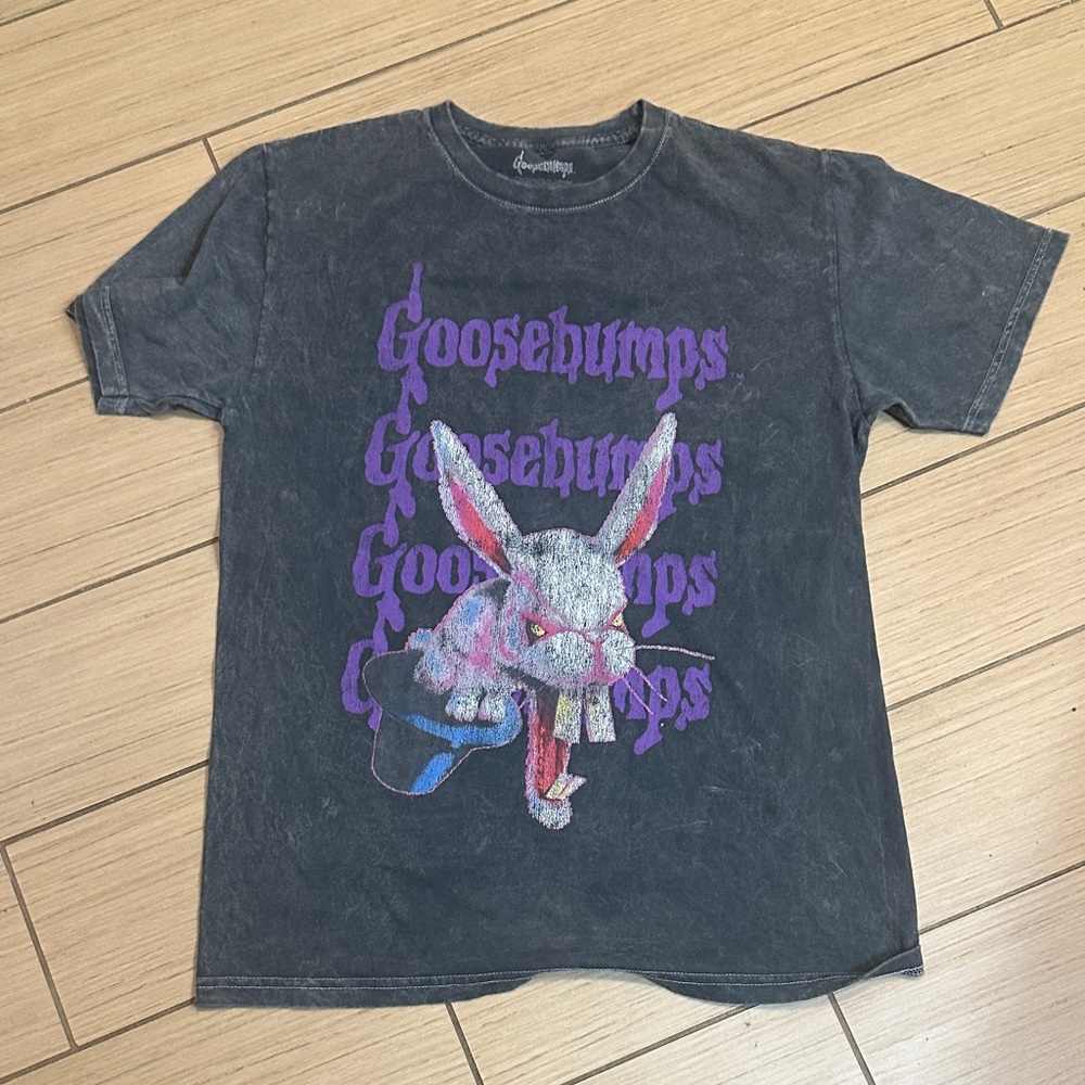 Scholastic Charcoal Goosebumps Tee with Purple Accents Psycho Rabbit